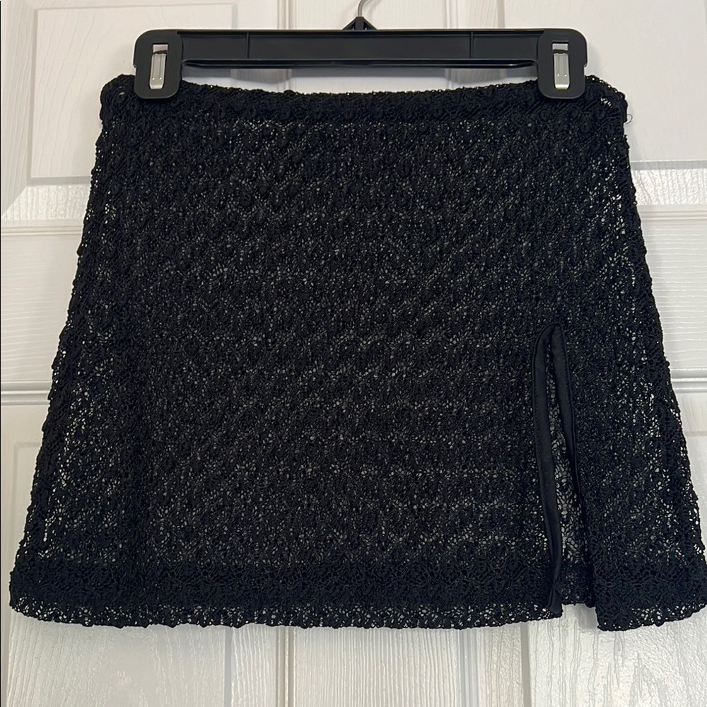 Black Mini A-Line Swim Coverup with Slit